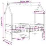 Cadre de lit d'enfants forme de maison sans matelas pin