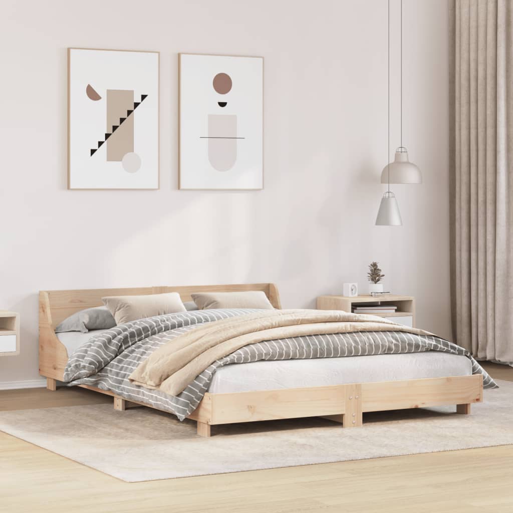 Cadre de lit sans matelas 160x200 cm bois massif de pin