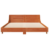 Bed frame without mattress brown wax 160x200cm solid pine wood