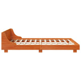 Bed frame without mattress brown wax 160x200cm solid pine wood