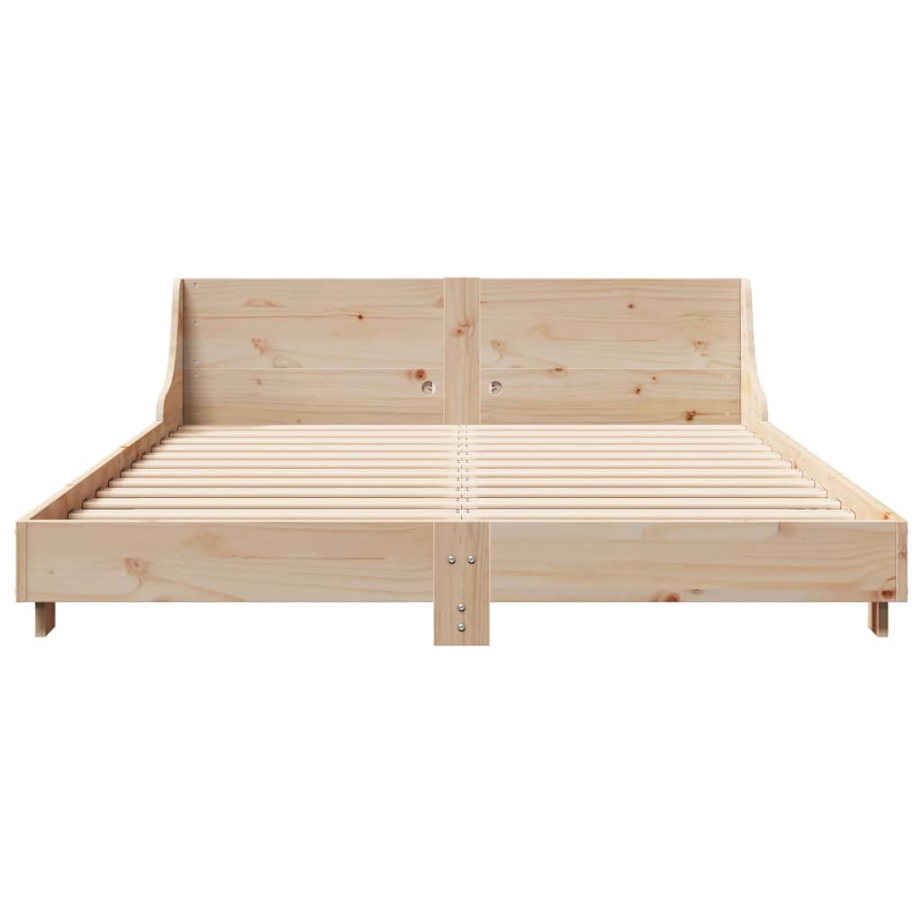 Bed frame without mattress 150x200 cm solid pine wood