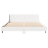 Bed frame without mattress white 140x200 cm solid pine wood