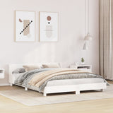 Bed frame without mattress white 140x200 cm solid pine wood