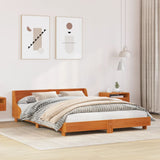 Bed frame without mattress brown wax 140x200cm solid pine wood