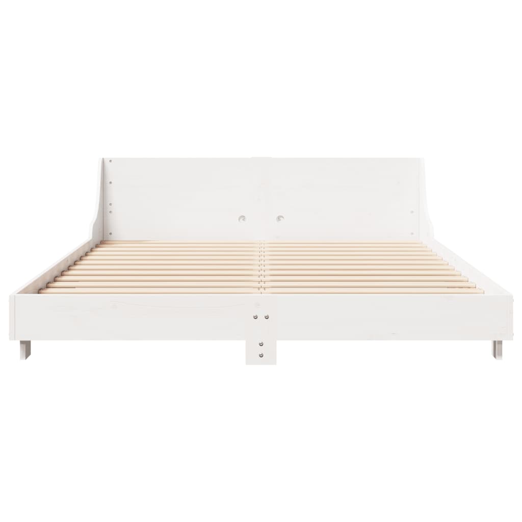 Cadre de lit sans matelas blanc 120x200 cm bois de pin massif