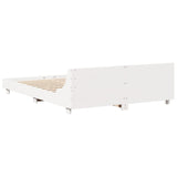 Cadre de lit sans matelas blanc 120x200 cm bois de pin massif