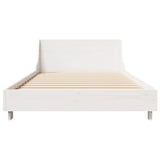 Bed frame without mattress white 100x200 cm solid pine wood