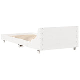 Bed frame without mattress white 100x200 cm solid pine wood