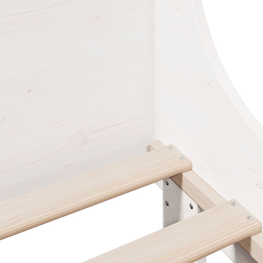 Bed frame without mattress white 100x200 cm solid pine wood