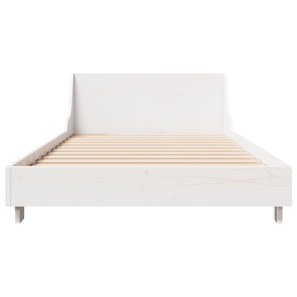 Cadre de lit sans matelas blanc 90x200 cm bois de pin massif