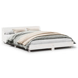 Cadre de lit sans matelas blanc 135x190 cm bois de pin massif