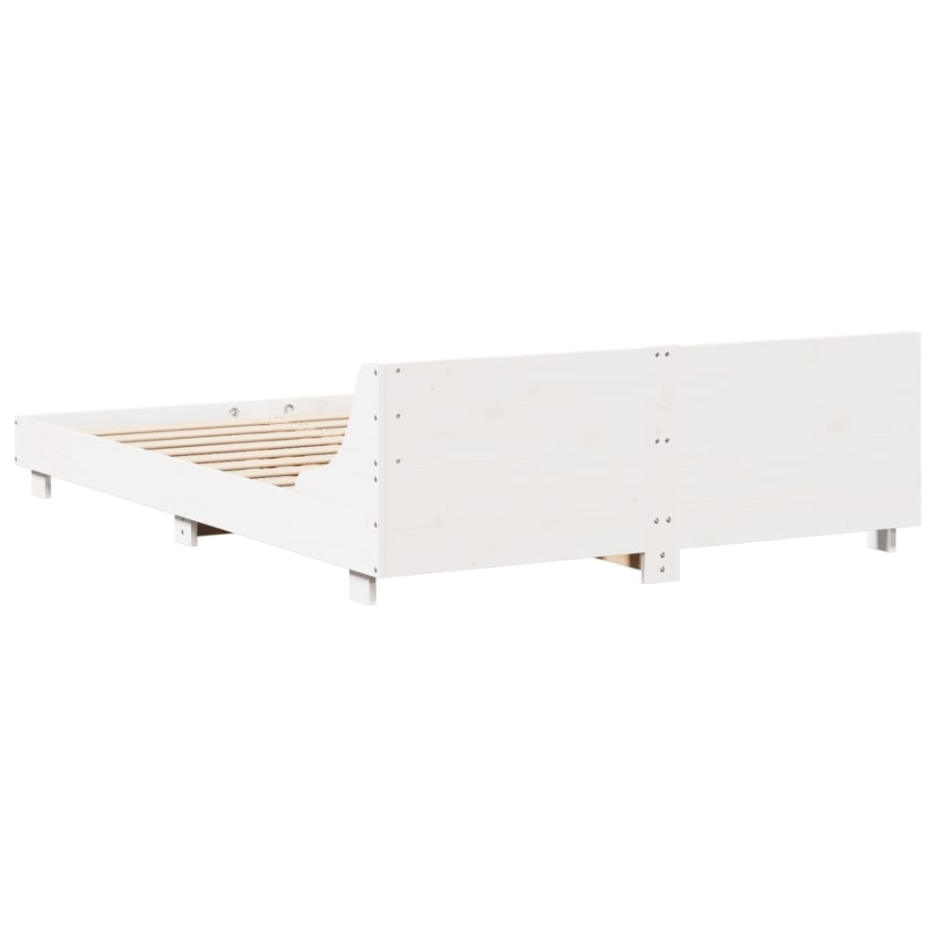 Cadre de lit sans matelas blanc 120x190 cm bois de pin massif