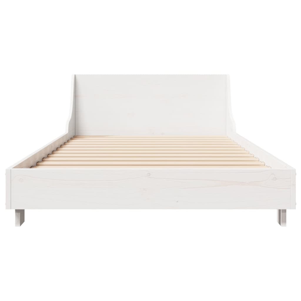 Cadre de lit sans matelas blanc 90x190 cm bois de pin massif