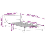 Cadre de lit sans matelas blanc 90x190 cm bois de pin massif