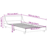 Bettgestell ohne Matratze, braunes Wachs, 90 x 190 cm, massives Kiefernholz