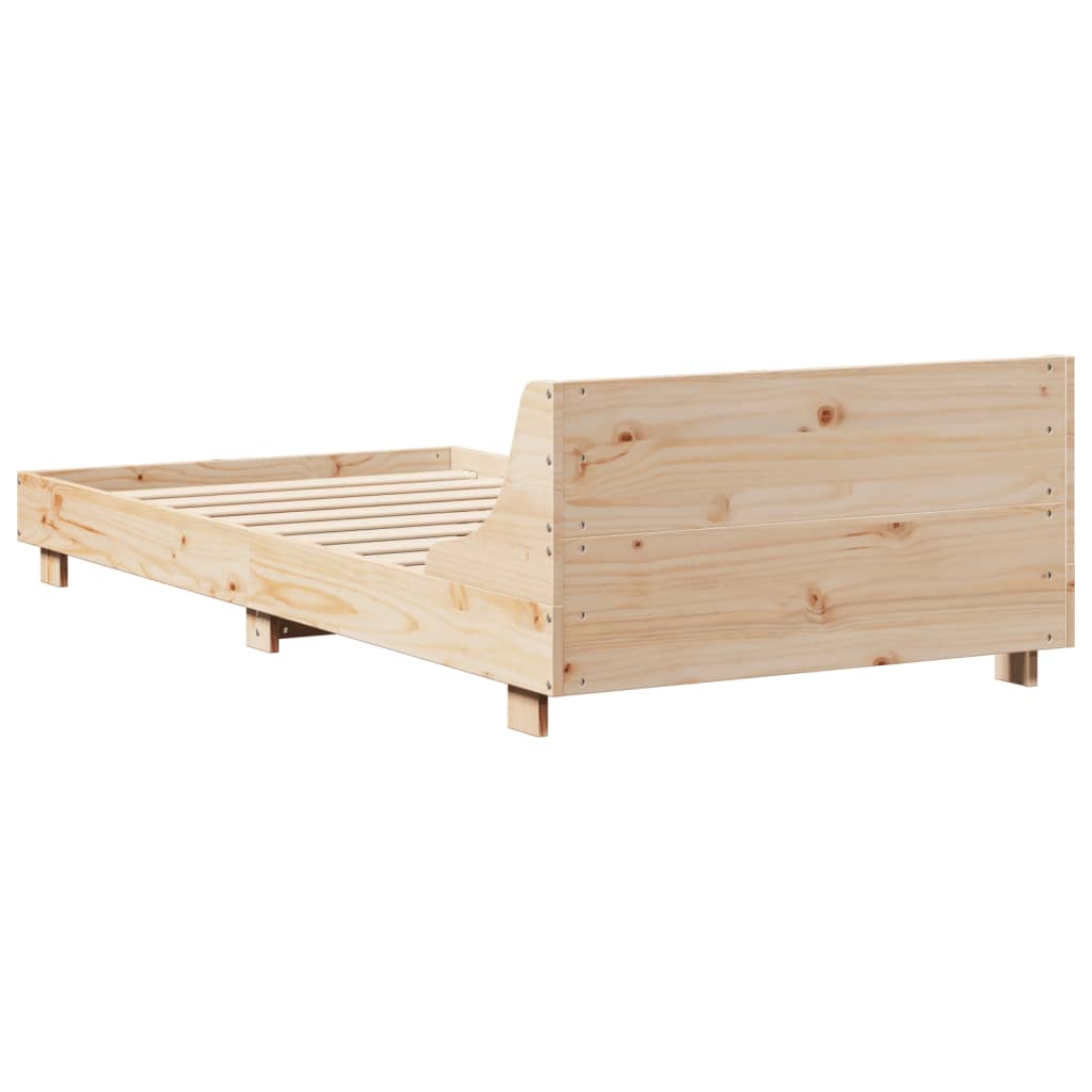 Cadre de lit sans matelas 75x190 cm bois de pin massif