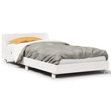 Cadre de lit sans matelas blanc 75x190 cm bois de pin massif