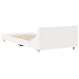 Cadre de lit sans matelas blanc 75x190 cm bois de pin massif