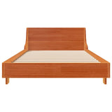 Bed frame without mattress brown wax 75x190 cm solid pine wood