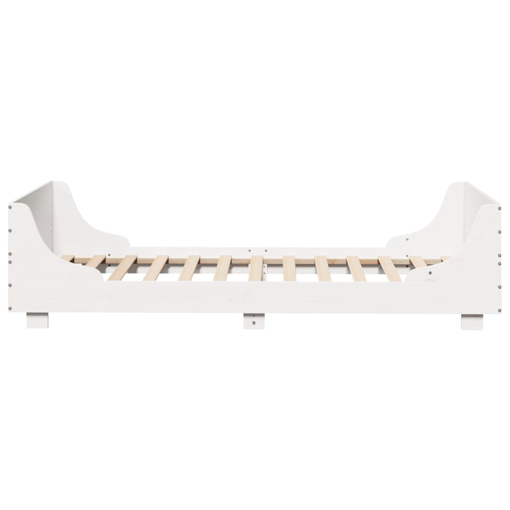 Cadre de lit sans matelas blanc 100x200 cm bois de pin massif