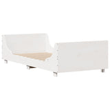 Cadre de lit sans matelas blanc 100x200 cm bois de pin massif