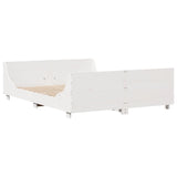 Cadre de lit sans matelas blanc 120x190 cm bois de pin massif