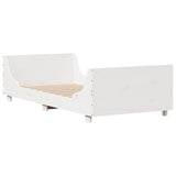 Cadre de lit sans matelas blanc 90x190 cm bois de pin massif