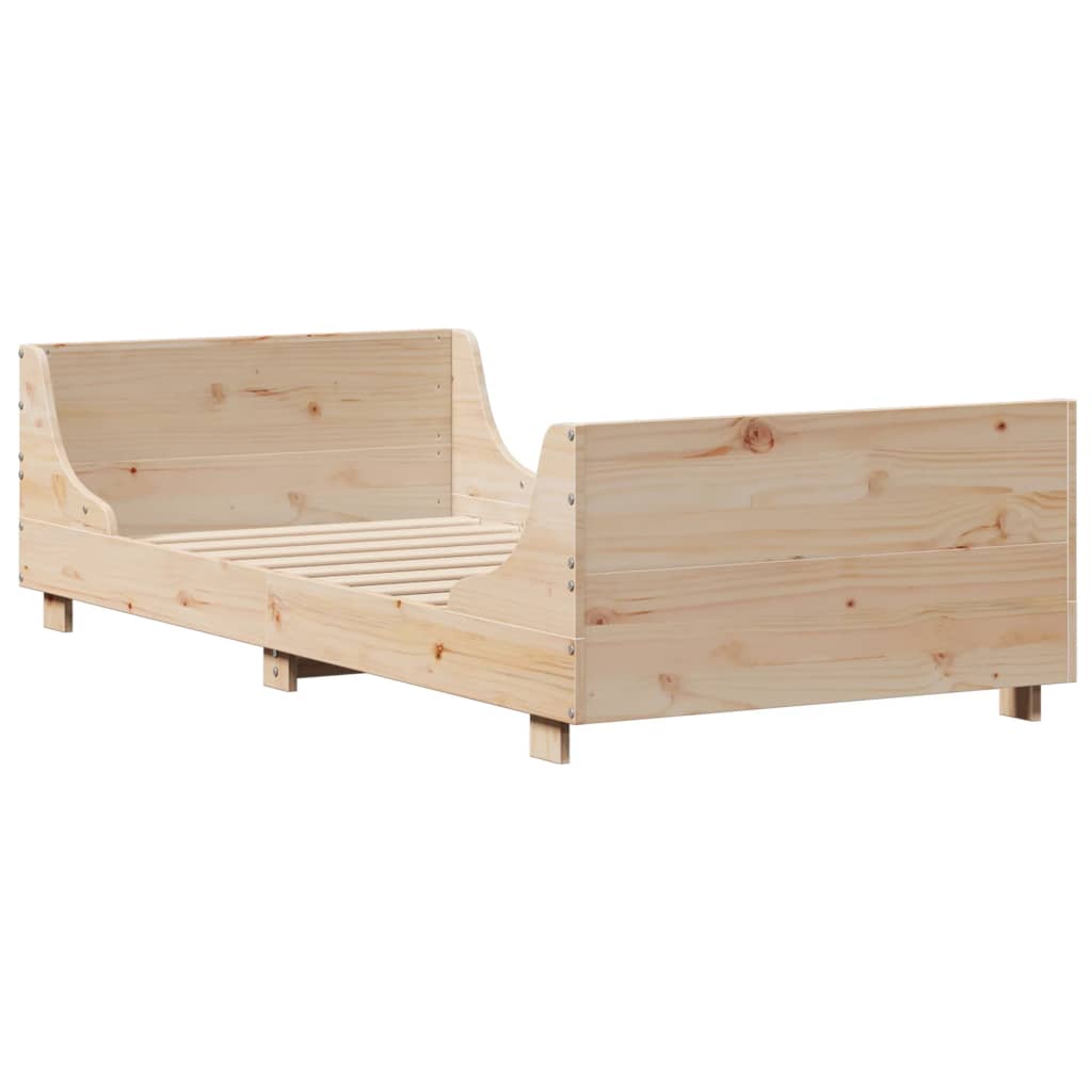 Cadre de lit sans matelas 75x190 cm bois de pin massif