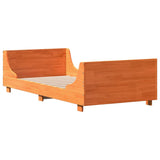 Cadre de lit sans matelas cire marron 75x190 cm bois pin massif