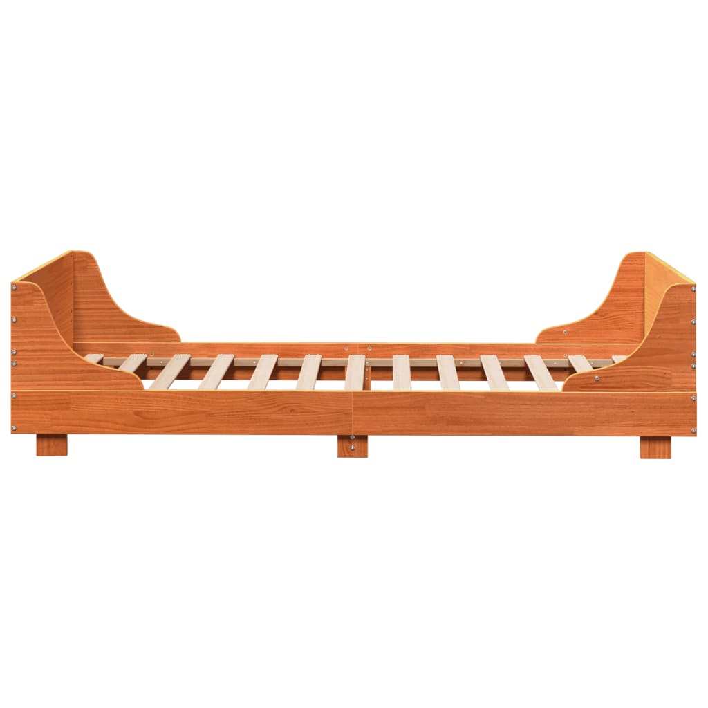 Cadre de lit sans matelas cire marron 75x190 cm bois pin massif