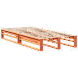 Bed frame without mattress brown wax 90x200 cm solid pine wood