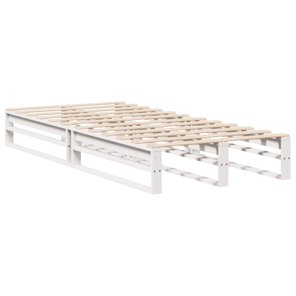 Cadre de lit sans matelas blanc 100x200 cm bois de pin massif