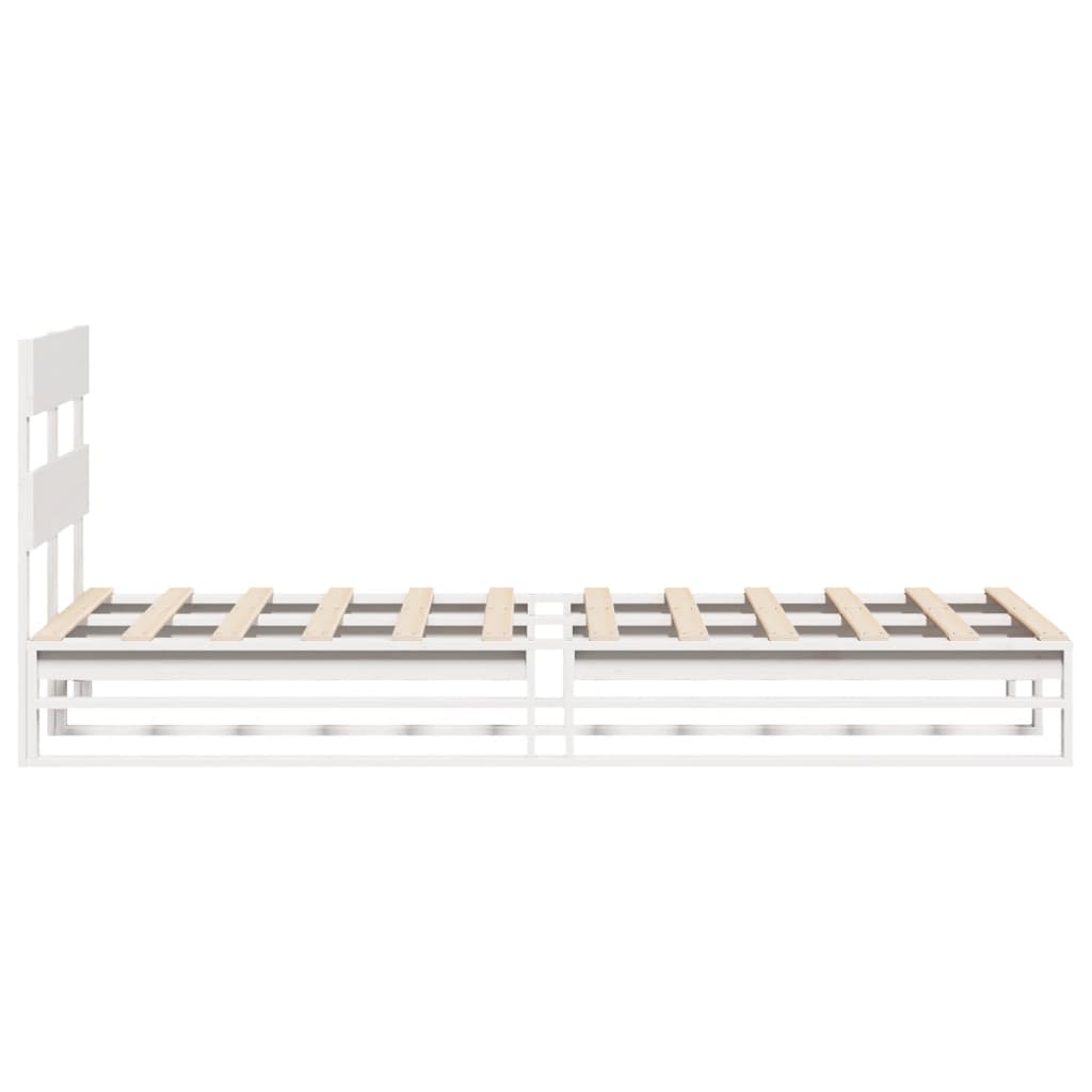 Cadre de lit sans matelas blanc 100x200 cm bois de pin massif