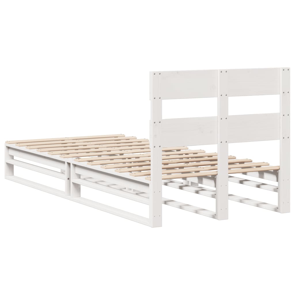 Cadre de lit sans matelas blanc 100x200 cm bois de pin massif