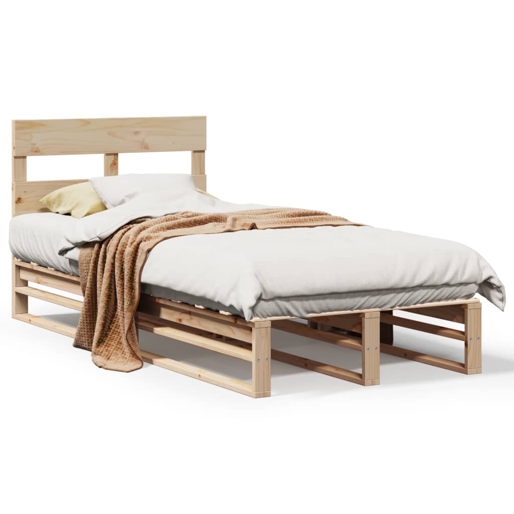 Cadre de lit sans matelas 75x190 cm bois de pin massif