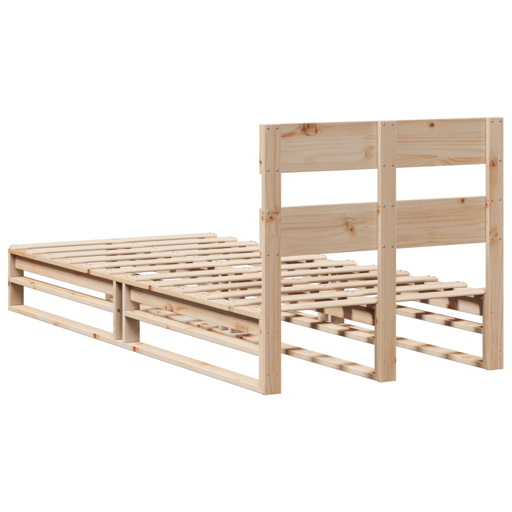 Bed frame without mattress 90x190 cm solid pine wood