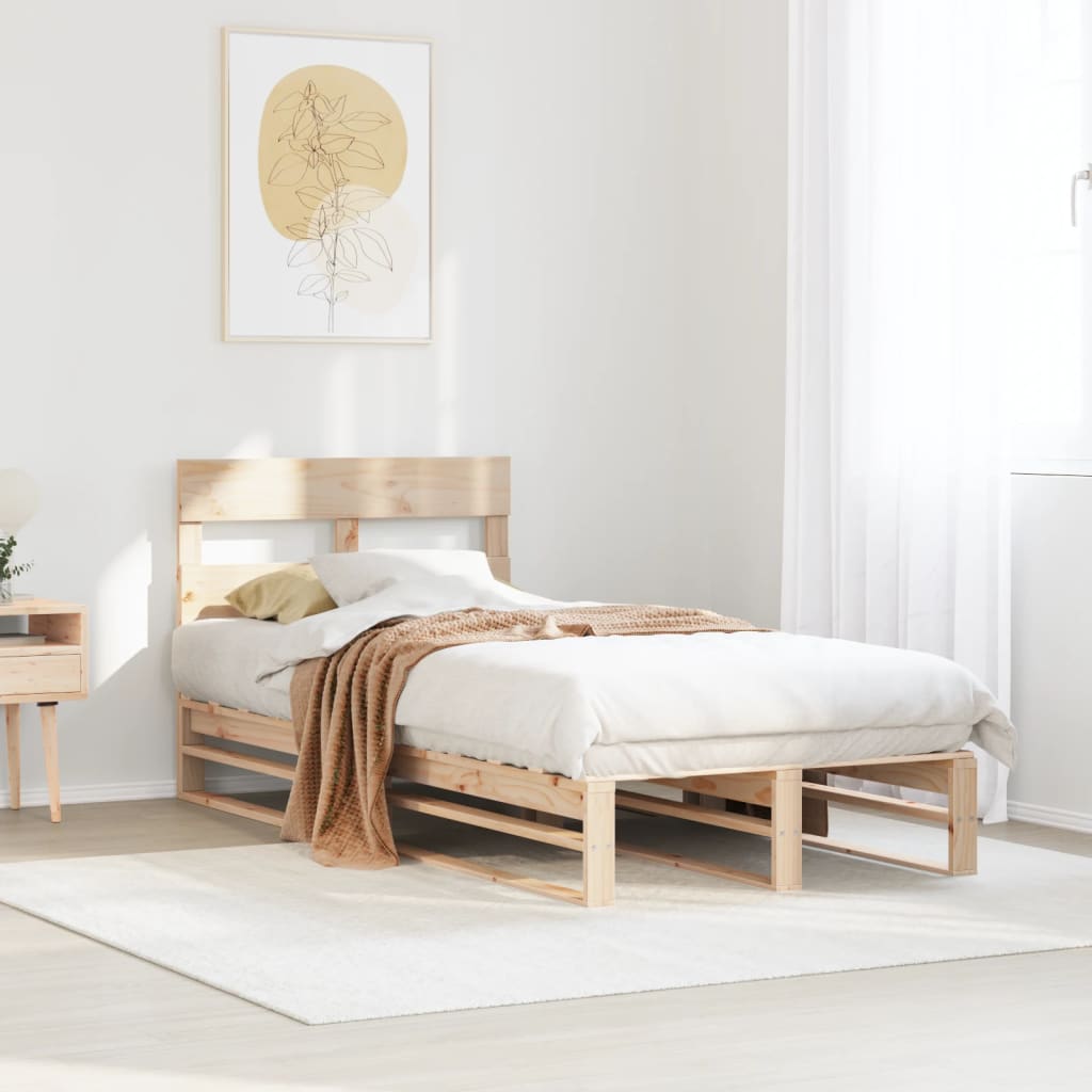 Bed frame without mattress 90x190 cm solid pine wood