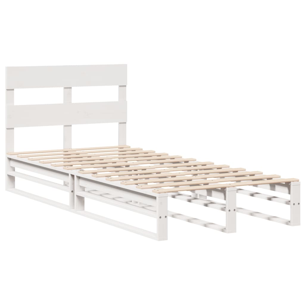 Cadre de lit sans matelas blanc 90x190 cm bois de pin massif