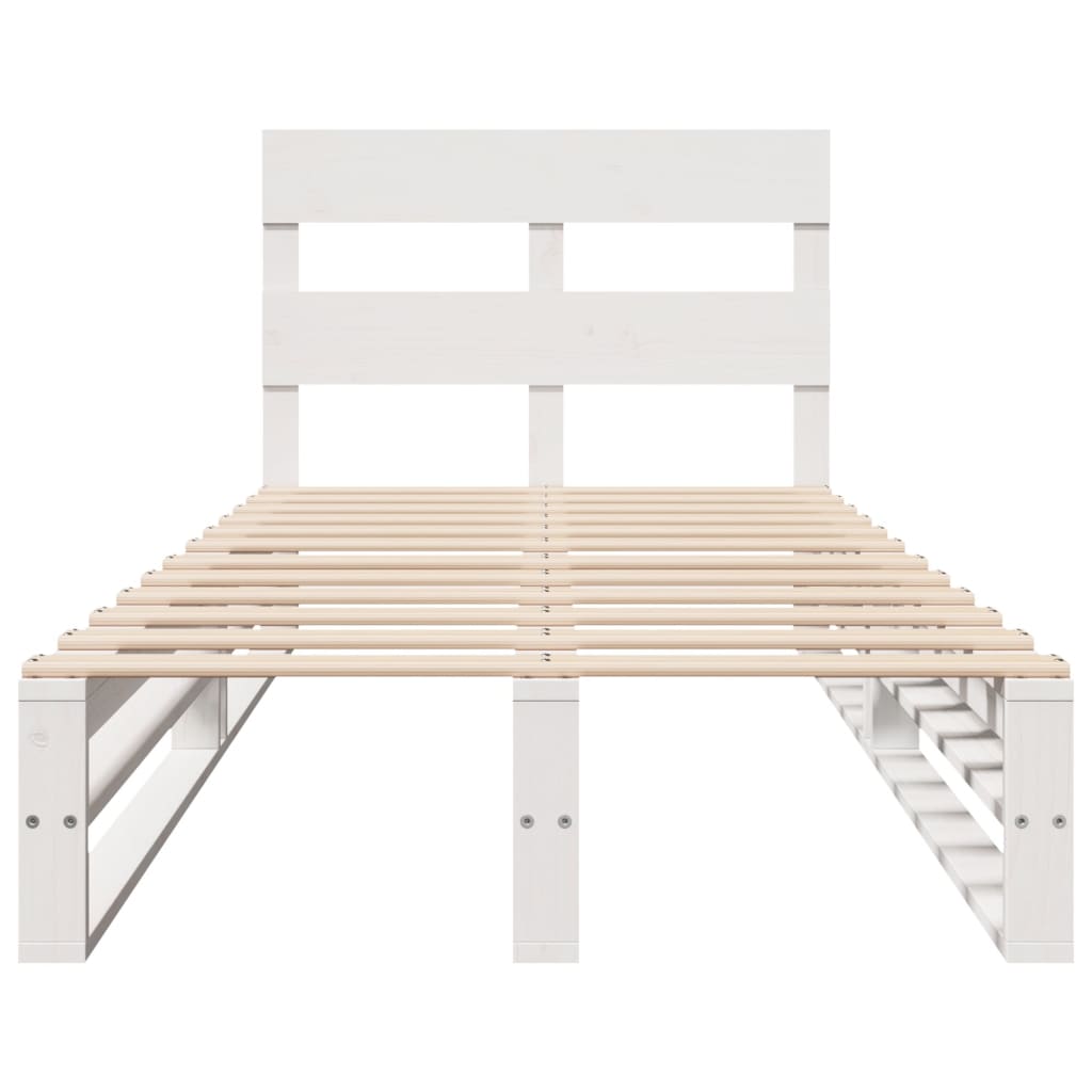 Cadre de lit sans matelas blanc 90x190 cm bois de pin massif