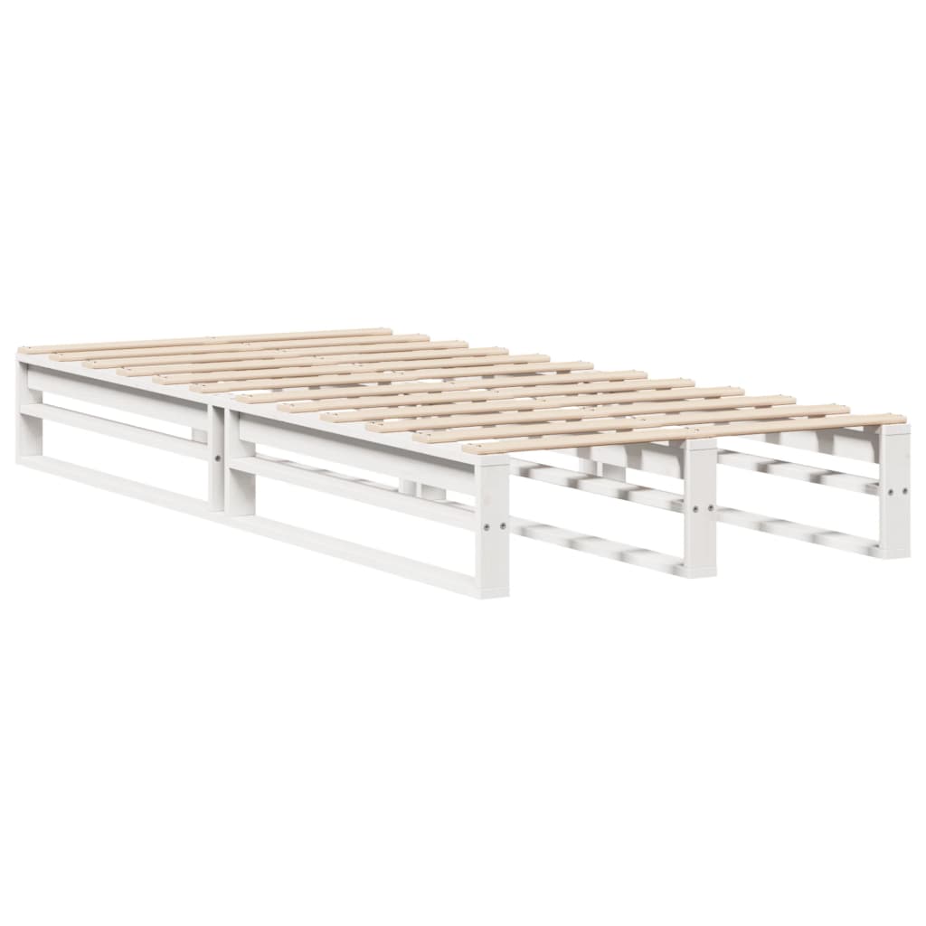 Cadre de lit sans matelas blanc 90x200 cm bois de pin massif