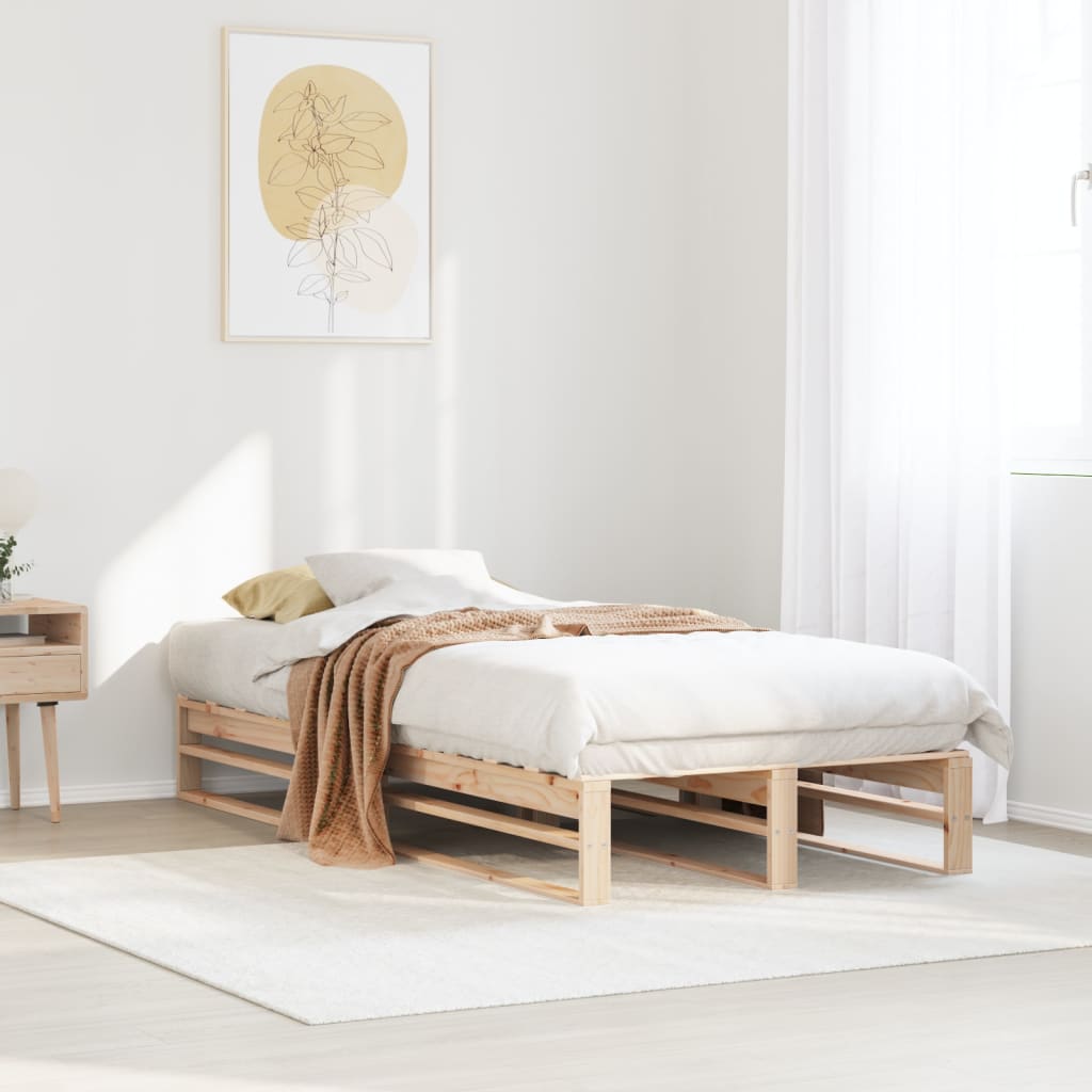 Cadre de lit sans matelas 100x200 cm bois massif de pin