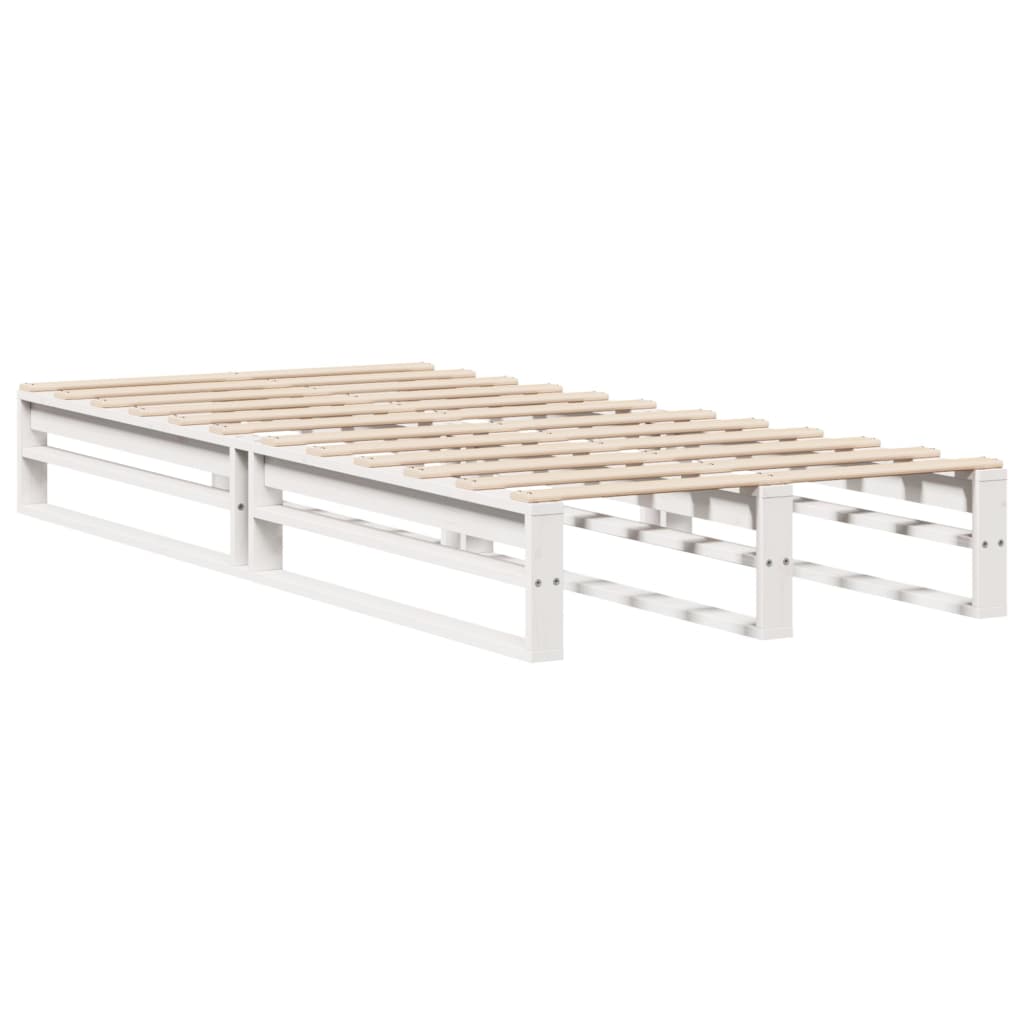 Cadre de lit sans matelas blanc 100x200 cm bois de pin massif