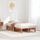 Cadre de lit sans matelas cire marron 75x190 cm bois pin massif