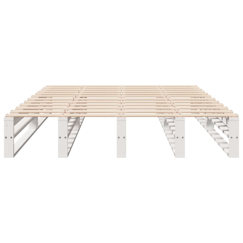 Cadre de lit sans matelas blanc 120x190 cm bois de pin massif