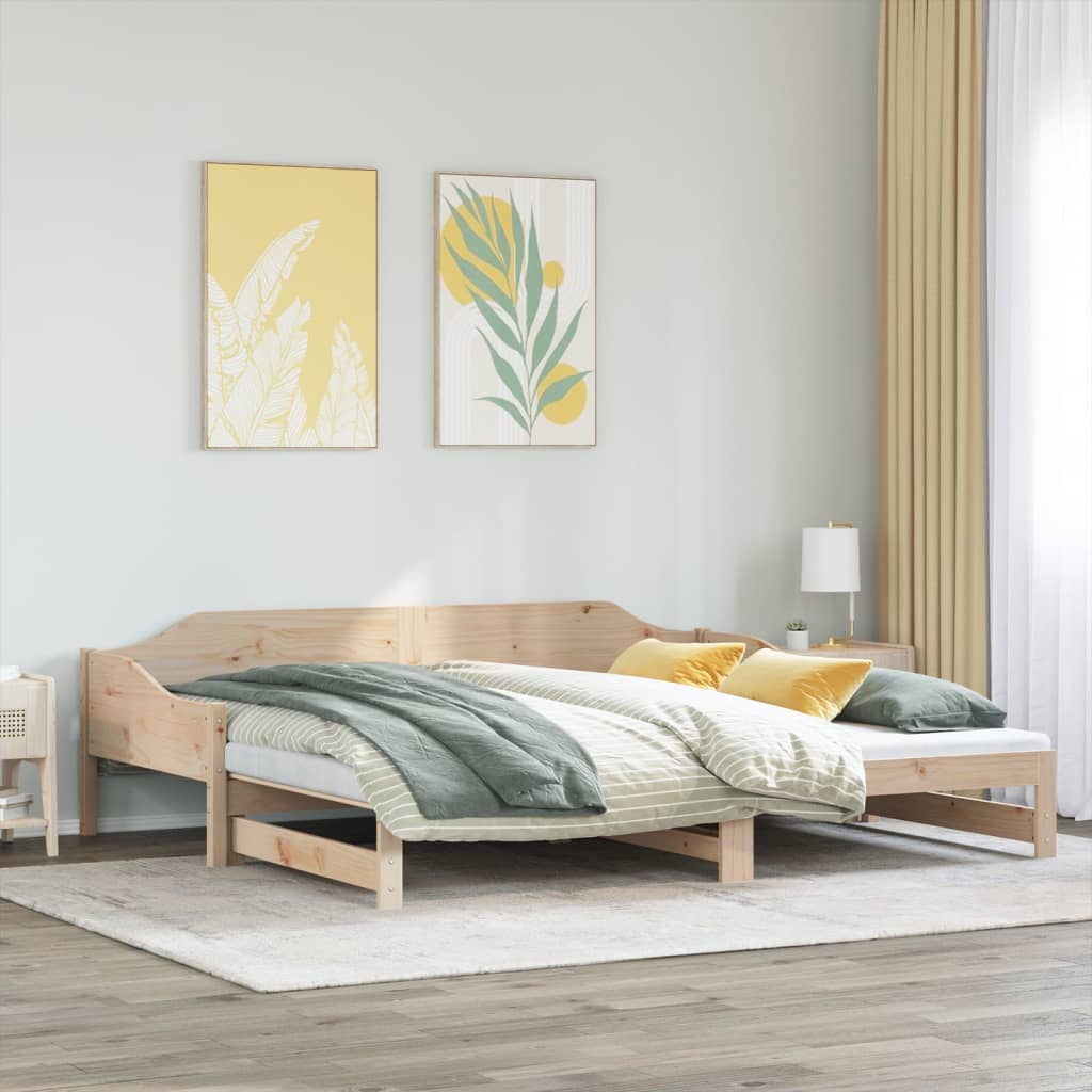 Tagesbett und Ausziehbett ohne Matratze 90x190 cm Massivholz