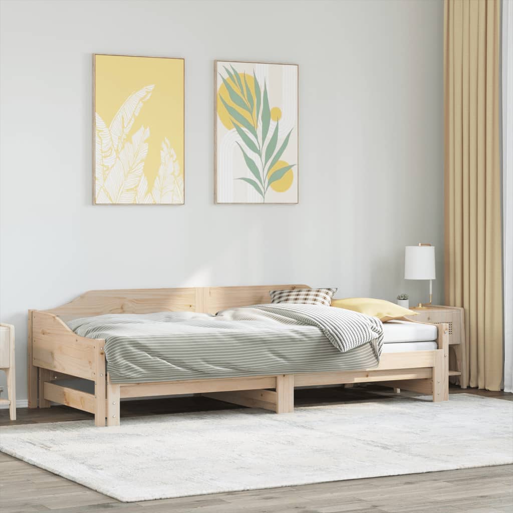 Tagesbett und Ausziehbett ohne Matratze 90x190 cm Massivholz