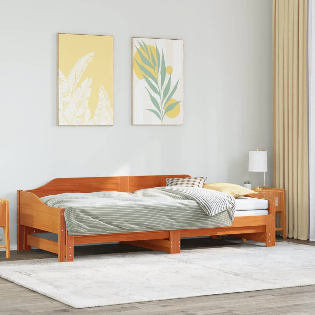 Tagesbett und Ausziehbett ohne Matratze 90x190 cm Massivholz