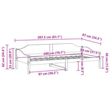 Bettgestell ohne Matratze 80x200 cm aus massivem Kiefernholz