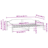 Bettgestell ohne Matratze, braunes Wachs, 90 x 200 cm, massives Kiefernholz