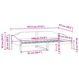 Bettgestell ohne Matratze 90x190 cm aus massivem Kiefernholz